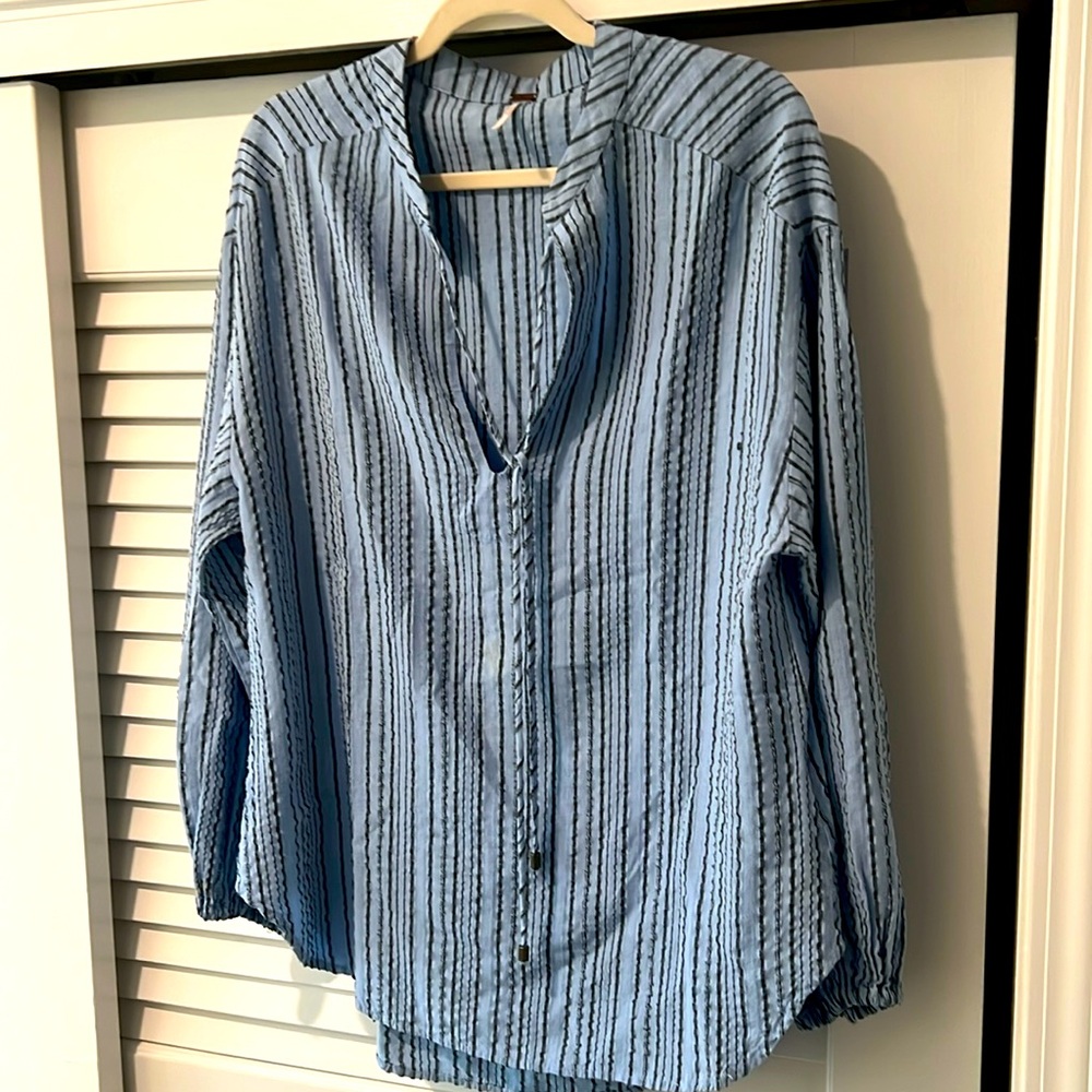 Free People tunic blouse tie front